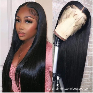 Sample wholesale 180 Density HD lace front wig straight 100 Brazilian Virgin Hair lace closure human hair wigs for black women